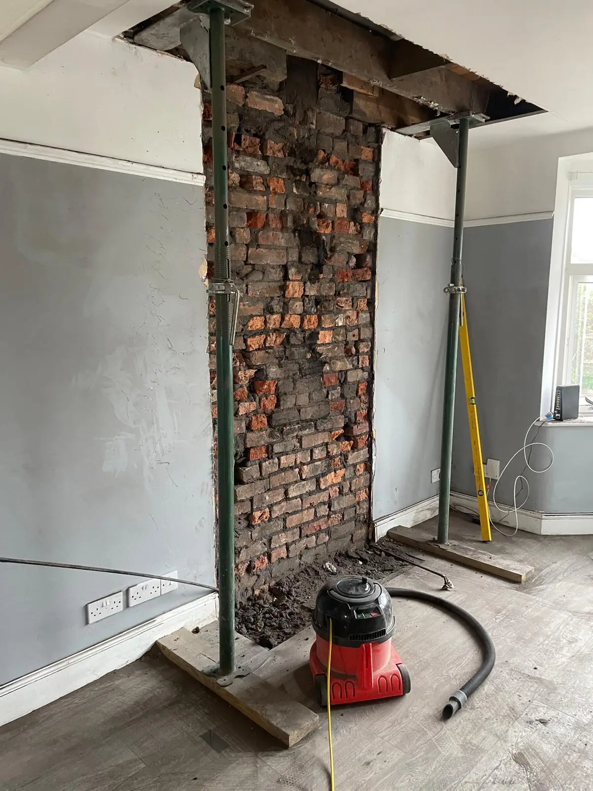During chimney removal